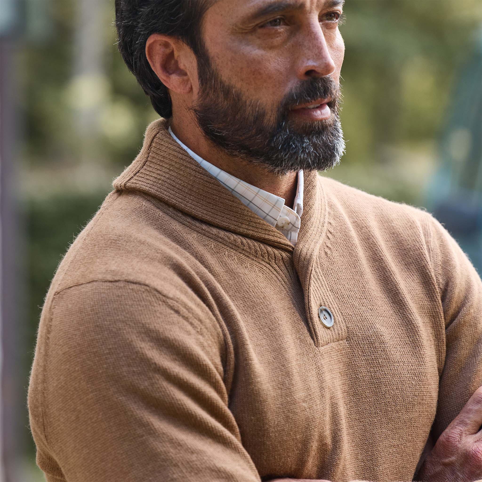 Henry Shawl Sweater in Royal Alpaca - Image 5